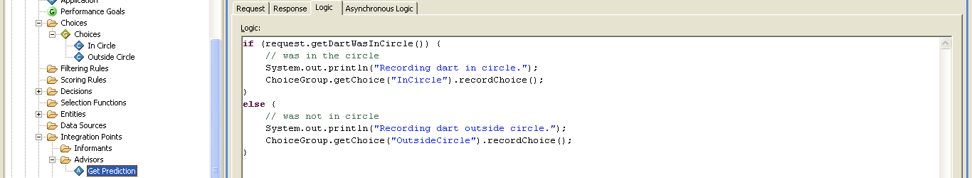 Advisor logic to process the boolean input