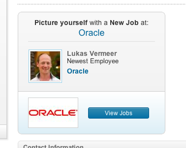 Picture yourself with a new job at: Oracle